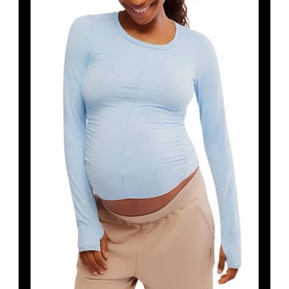 Free People Movement x Hatch Right On Run Layer Blue Bell Size L Stretch Comfy